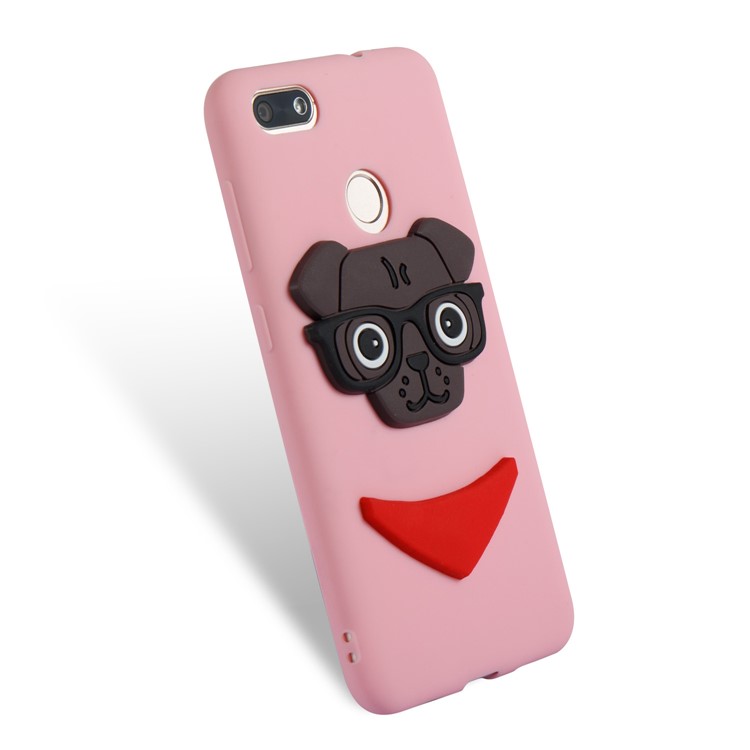 Lovely 3D Dog Pattern TPU Phone Case for Huawei P9 lite mini/Y6 Pro (2017)/Enjoy 7 - Pink-6