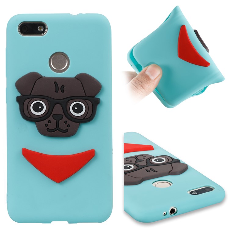 Lovely 3D Dog Pattern TPU Mobile Cover Shell for Huawei P9 lite mini/Y6 Pro (2017)/Enjoy 7 - Baby Blue-1