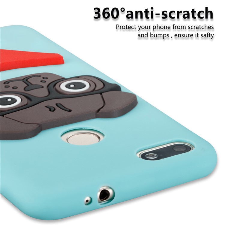 Lovely 3D Dog Pattern TPU Mobile Cover Shell for Huawei P9 lite mini/Y6 Pro (2017)/Enjoy 7 - Baby Blue-3