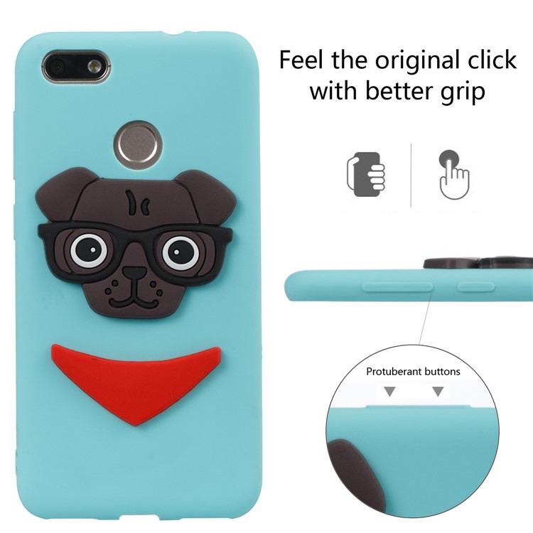 Lovely 3D Dog Pattern TPU Mobile Cover Shell for Huawei P9 lite mini/Y6 Pro (2017)/Enjoy 7 - Baby Blue-5