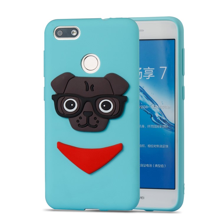 Lovely 3D Dog Pattern TPU Mobile Cover Shell for Huawei P9 lite mini/Y6 Pro (2017)/Enjoy 7 - Baby Blue-9