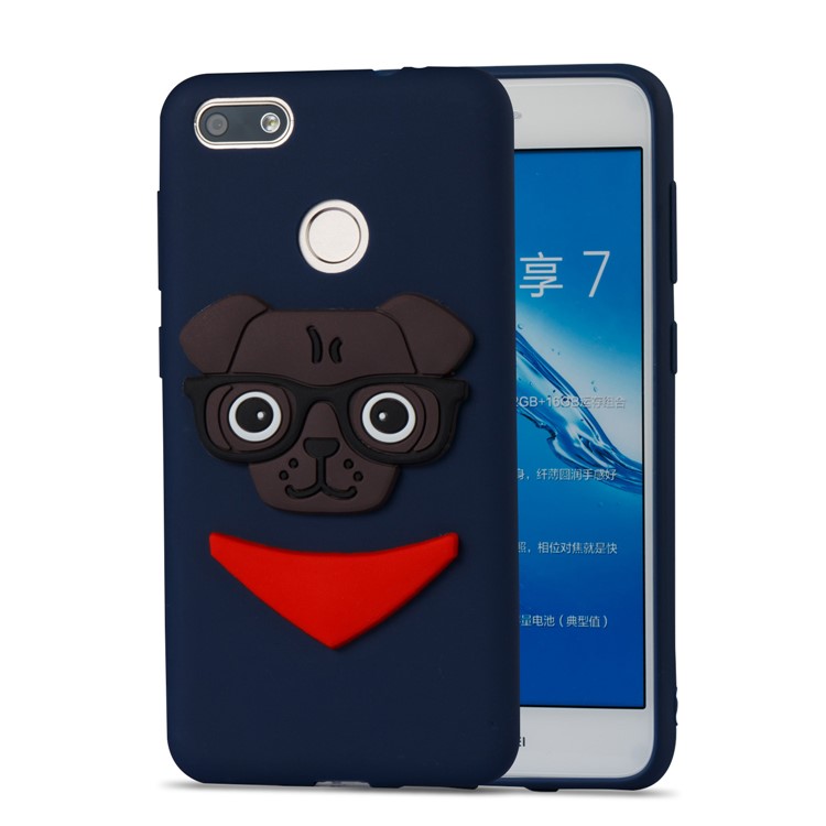 Lovely 3D Dog Pattern TPU Mobile Casing for Huawei P9 lite mini/Y6 Pro (2017)/Enjoy 7 - Dark Blue-5