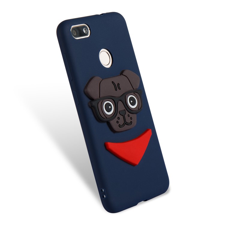 Lovely 3D Dog Pattern TPU Mobile Casing for Huawei P9 lite mini/Y6 Pro (2017)/Enjoy 7 - Dark Blue-6