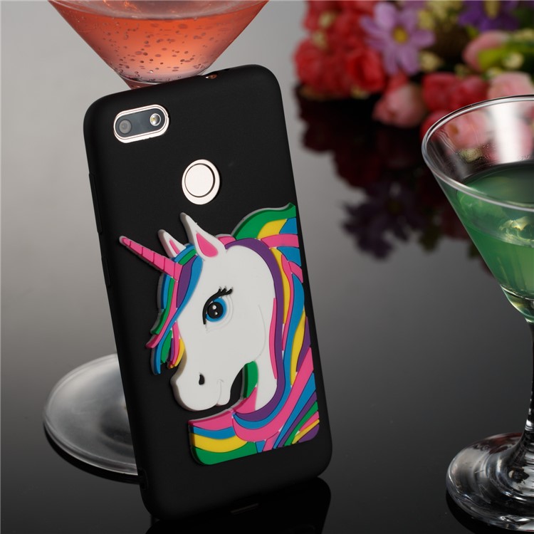 Lovely 3D Unicorn Pattern Soft TPU Case for Huawei Y6 Pro (2017) / Enjoy 7 / P9 lite mini - Black-4