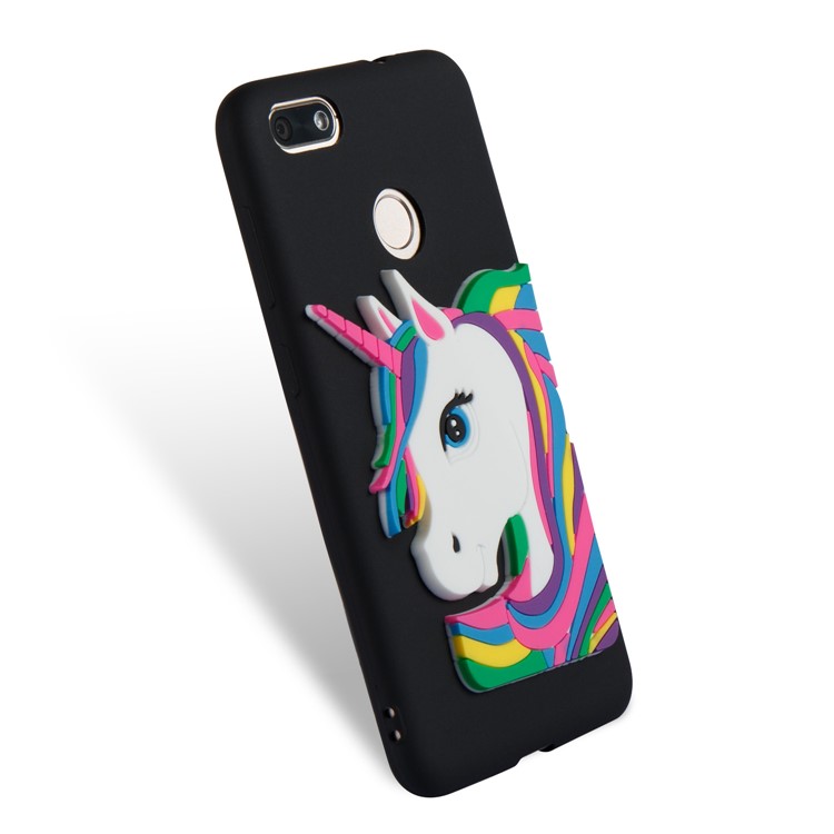 Lovely 3D Unicorn Pattern Soft TPU Case for Huawei Y6 Pro (2017) / Enjoy 7 / P9 lite mini - Black-6
