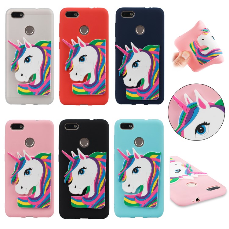 Lovely 3D Unicorn Pattern Soft TPU Case for Huawei Y6 Pro (2017) / Enjoy 7 / P9 lite mini - Black-7