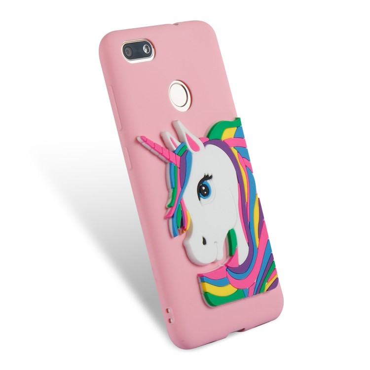 Lovely 3D Unicorn Pattern TPU Mobile Case for Huawei Y6 Pro (2017) / Enjoy 7 / P9 lite mini - Pink-6