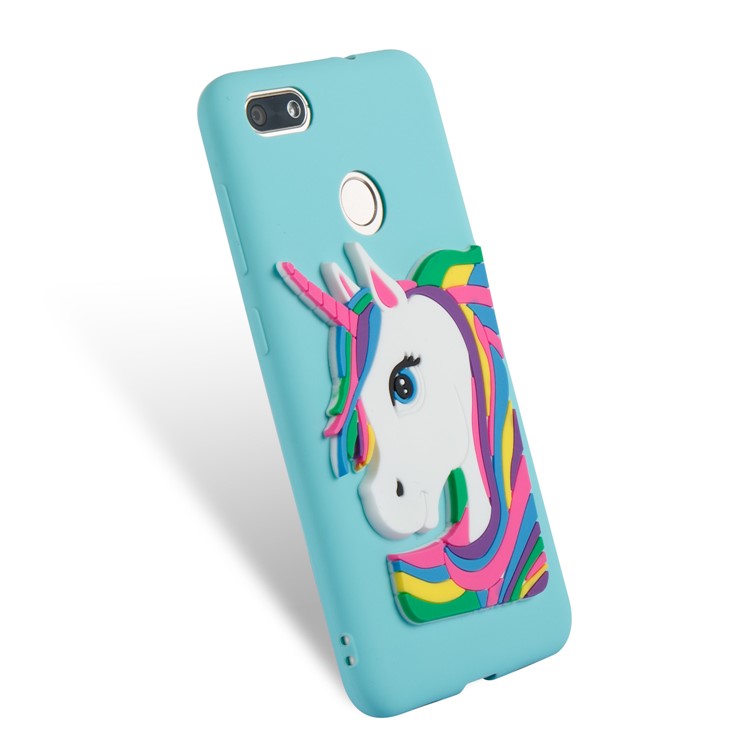 Lovely 3D Unicorn Pattern TPU Mobile Casing for Huawei Y6 Pro (2017) / Enjoy 7 / P9 lite mini - Baby Blue-6