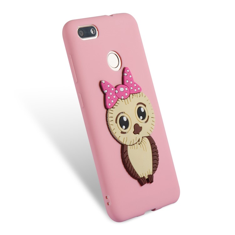 Cute 3D Female Owl Pattern TPU Soft Phone Cover for Huawei P9 lite mini / Y6 Pro (2017) / Enjoy 7 - Pink-6