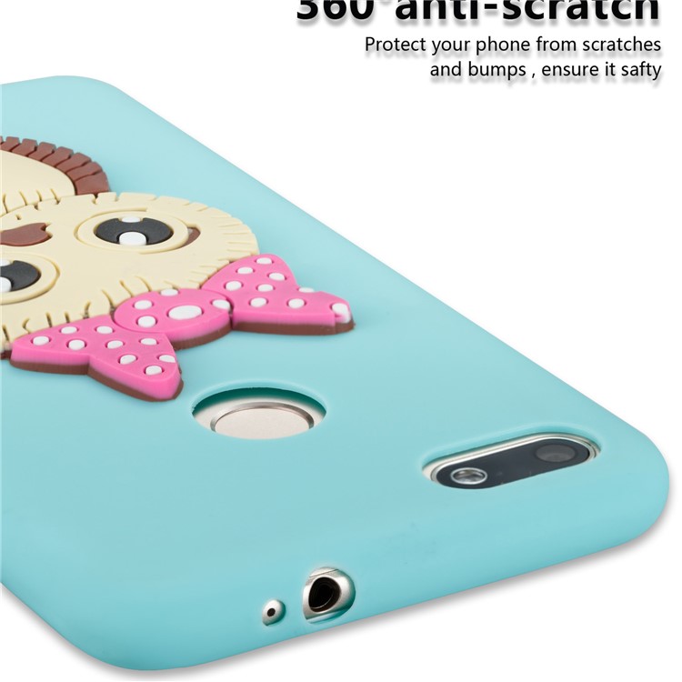 Cute 3D Female Owl Pattern TPU Soft Phone Protection Shell for Huawei P9 lite mini / Y6 Pro (2017) / Enjoy 7 - Baby Bllue-2