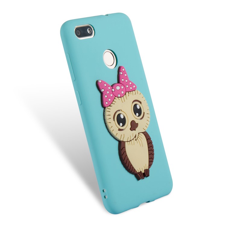 Cute 3D Female Owl Pattern TPU Soft Phone Protection Shell for Huawei P9 lite mini / Y6 Pro (2017) / Enjoy 7 - Baby Bllue-6