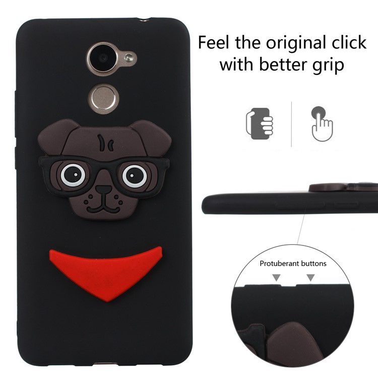 Lovely 3D Dog Pattern TPU Case for Huawei Y7 Prime / Enjoy 7 Plus - Black-3