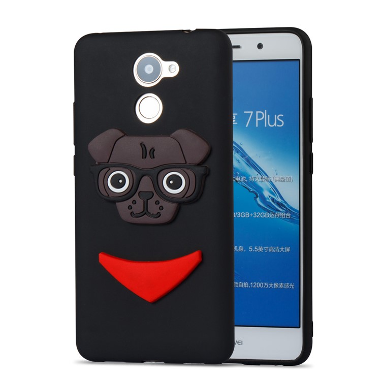 Lovely 3D Dog Pattern TPU Case for Huawei Y7 Prime / Enjoy 7 Plus - Black-5