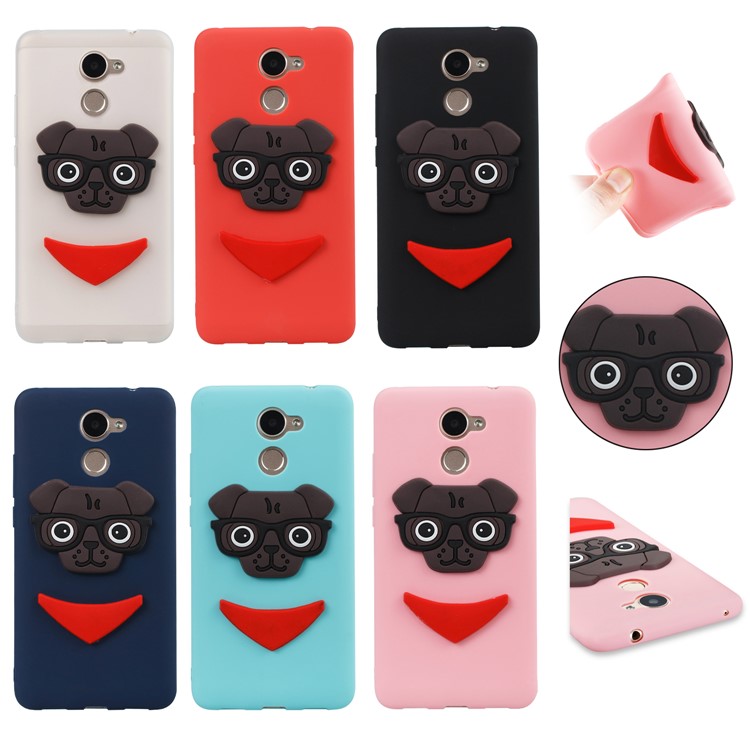 Lovely 3D Dog Pattern TPU Case for Huawei Y7 Prime / Enjoy 7 Plus - Black-7