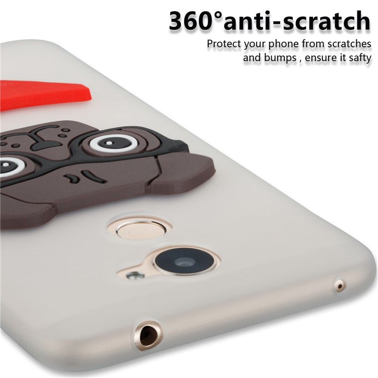 Lovely 3D Dog Pattern TPU Shell Case for Huawei Y7 Prime / Enjoy 7 Plus - White-2