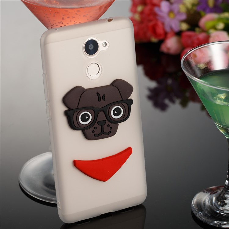 Lovely 3D Dog Pattern TPU Shell Case for Huawei Y7 Prime / Enjoy 7 Plus - White-4
