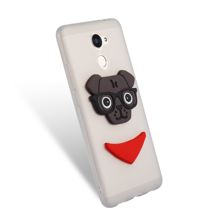 Lovely 3D Dog Pattern TPU Shell Case for Huawei Y7 Prime / Enjoy 7 Plus - White-6