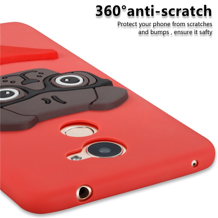 Lovely 3D Dog Pattern TPU Shell Cover Case for Huawei Y7 Prime / Enjoy 7 Plus - Red-2