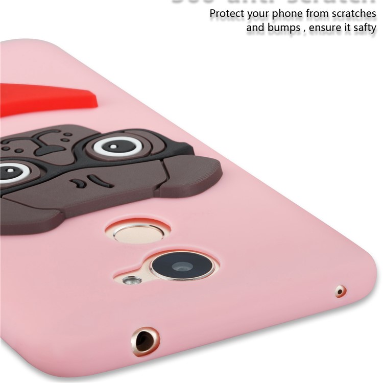 Lovely 3D Dog Pattern TPU Phone Shell Case for Huawei Y7 Prime / Enjoy 7 Plus - Pink-2