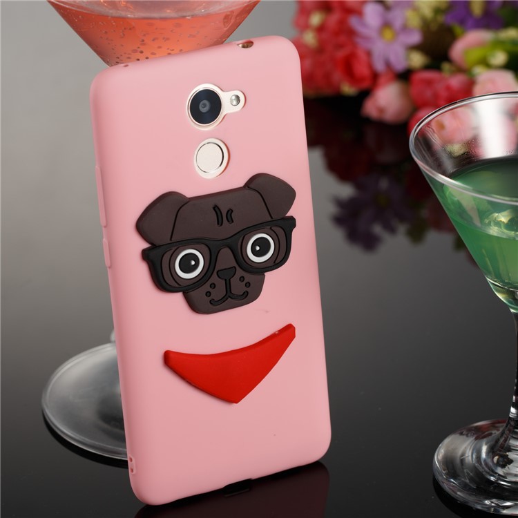 Lovely 3D Dog Pattern TPU Phone Shell Case for Huawei Y7 Prime / Enjoy 7 Plus - Pink-4
