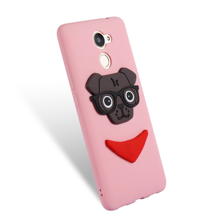 Lovely 3D Dog Pattern TPU Phone Shell Case for Huawei Y7 Prime / Enjoy 7 Plus - Pink-6