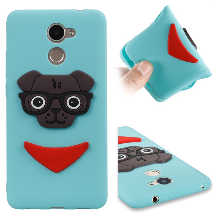 Lovely 3D Dog Pattern TPU Cover for Huawei Y7 Prime / Enjoy 7 Plus - Baby Blue-1