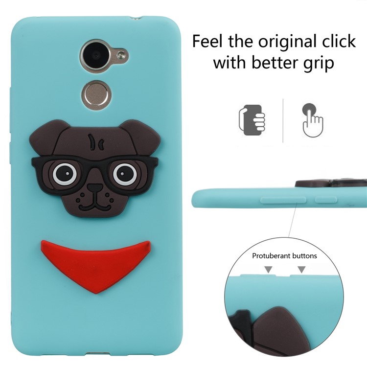 Lovely 3D Dog Pattern TPU Cover for Huawei Y7 Prime / Enjoy 7 Plus - Baby Blue-3