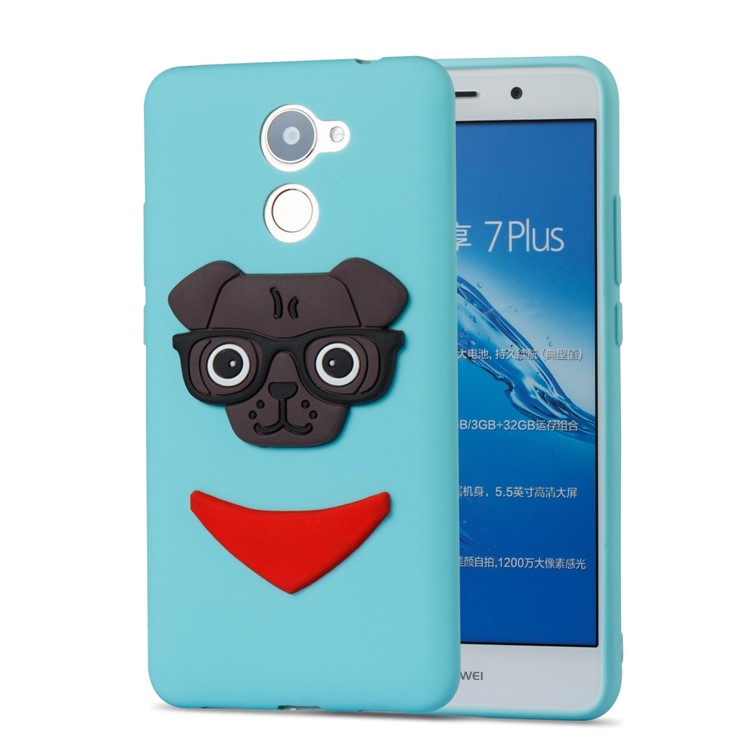 Lovely 3D Dog Pattern TPU Cover for Huawei Y7 Prime / Enjoy 7 Plus - Baby Blue-5