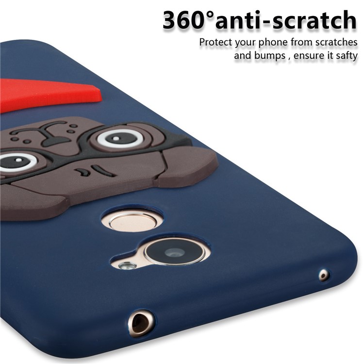 Lovely 3D Dog Pattern TPU Case Accessory for Huawei Y7 Prime / Enjoy 7 Plus - Dark Blue-2