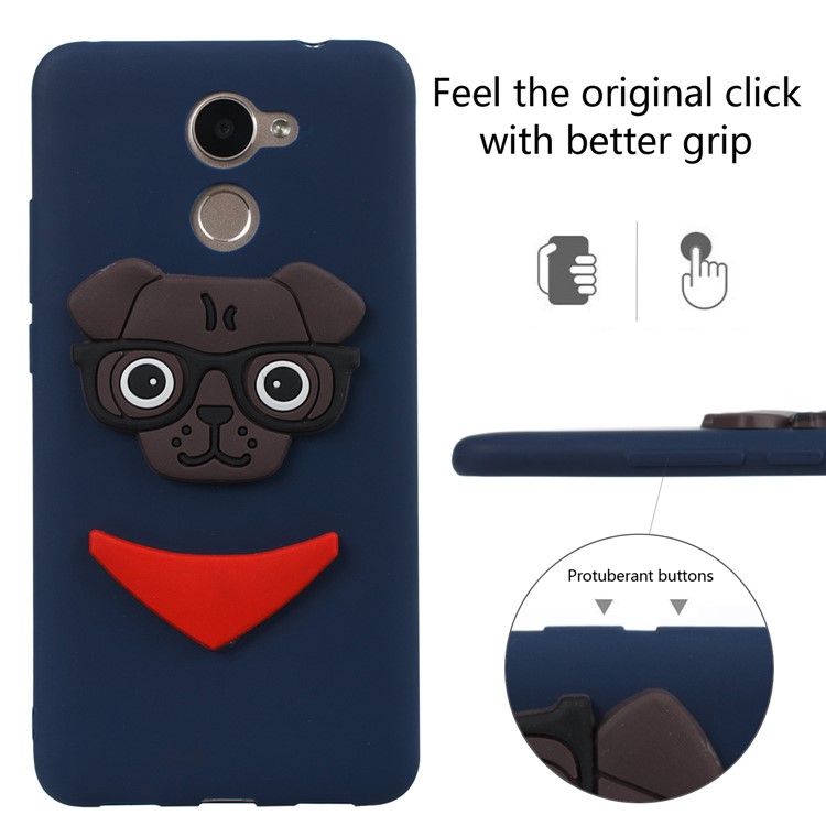 Lovely 3D Dog Pattern TPU Case Accessory for Huawei Y7 Prime / Enjoy 7 Plus - Dark Blue-3