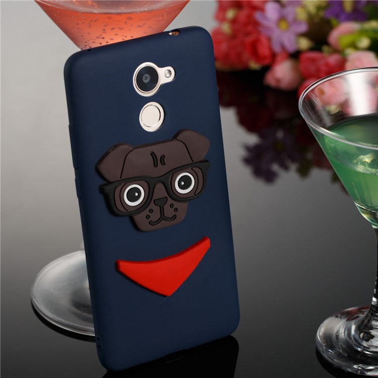 Lovely 3D Dog Pattern TPU Case Accessory for Huawei Y7 Prime / Enjoy 7 Plus - Dark Blue-4