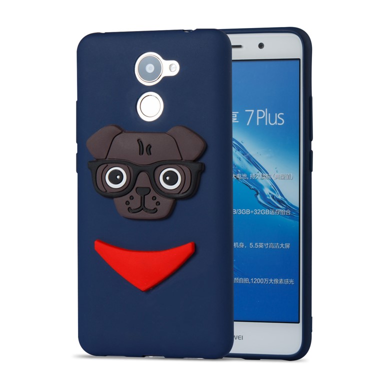 Lovely 3D Dog Pattern TPU Case Accessory for Huawei Y7 Prime / Enjoy 7 Plus - Dark Blue-5