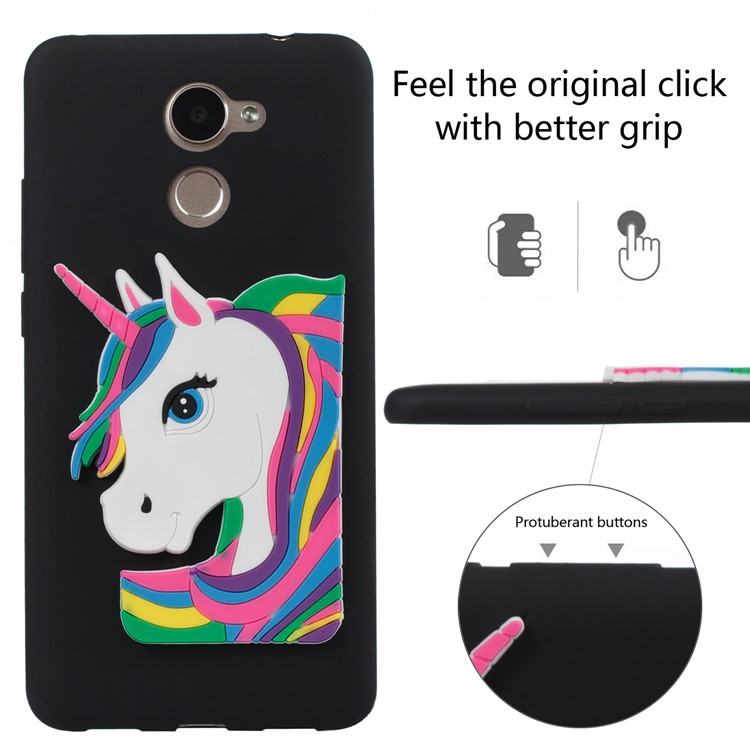 Lovely 3D Unicorn Pattern TPU Case for Huawei Y7 Prime / Enjoy 7 Plus - Black-2