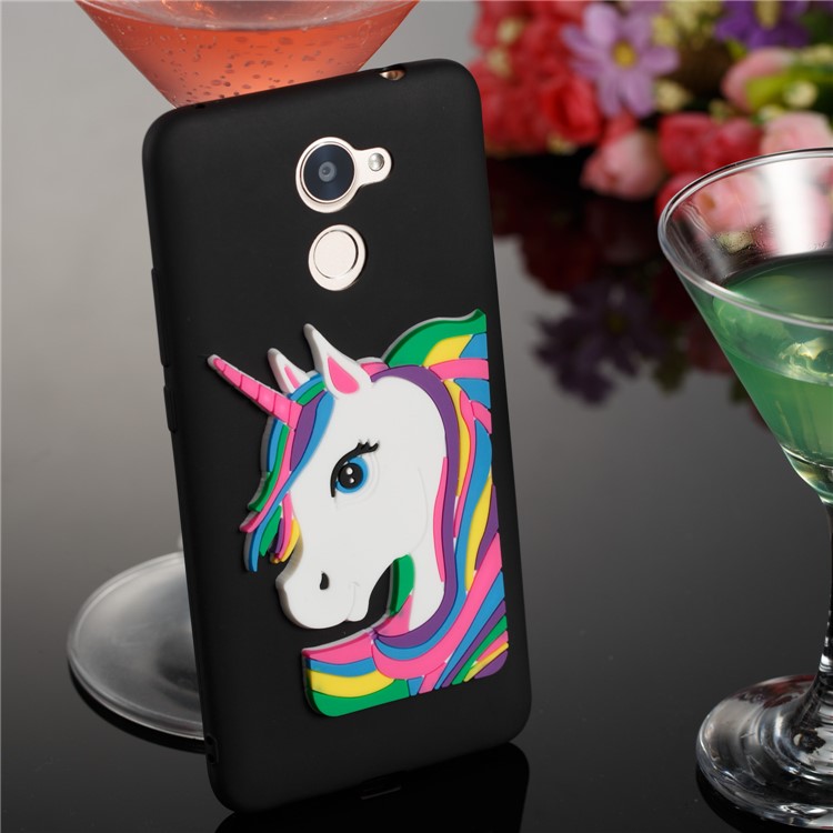 Lovely 3D Unicorn Pattern TPU Case for Huawei Y7 Prime / Enjoy 7 Plus - Black-3