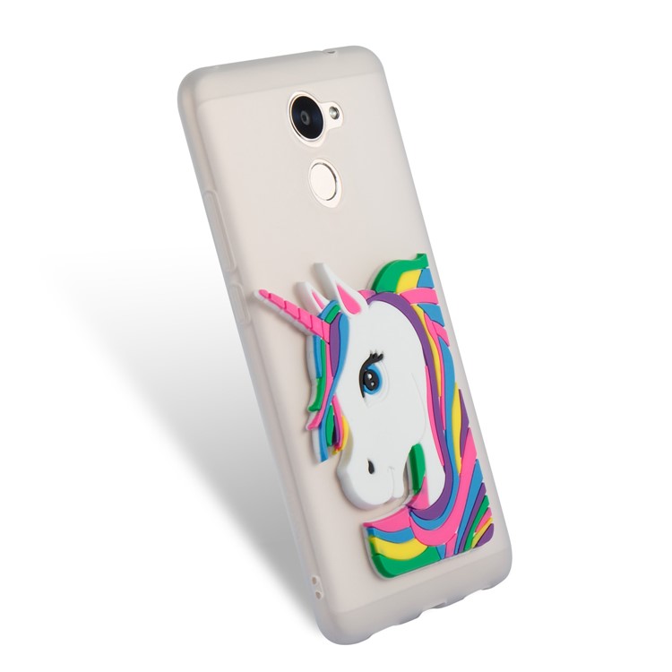 Lovely 3D Unicorn Pattern TPU Back Case for Huawei Y7 Prime / Enjoy 7 Plus - White-6