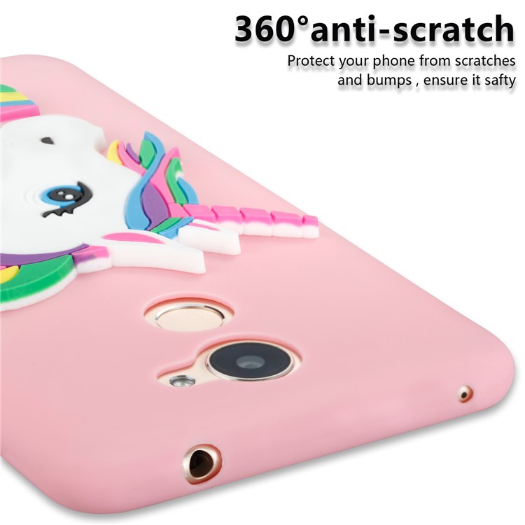Lovely 3D Unicorn Pattern TPU Protection Case for Huawei Y7 Prime / Enjoy 7 Plus - Pink-2