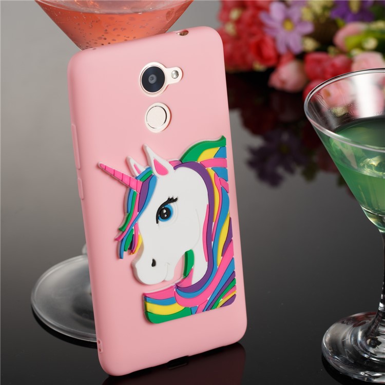 Lovely 3D Unicorn Pattern TPU Protection Case for Huawei Y7 Prime / Enjoy 7 Plus - Pink-4