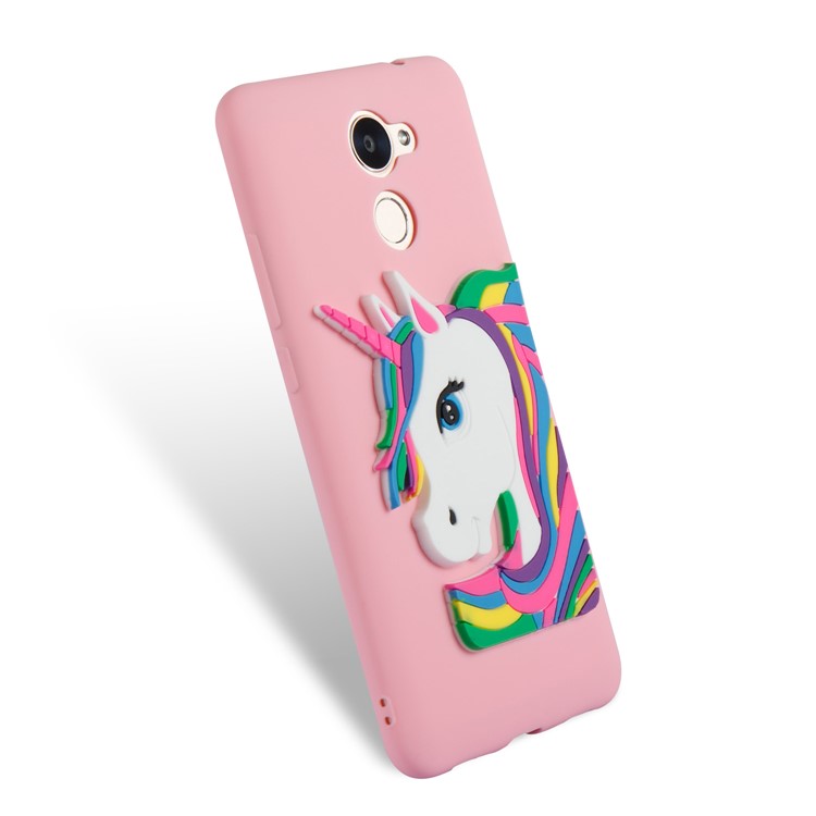 Lovely 3D Unicorn Pattern TPU Protection Case for Huawei Y7 Prime / Enjoy 7 Plus - Pink-6