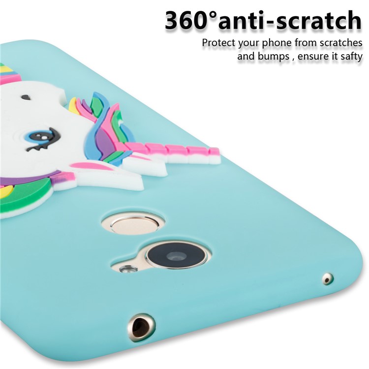 Lovely 3D Unicorn Pattern TPU Shell Cover Case for Huawei Y7 Prime / Enjoy 7 Plus - Baby Blue-2