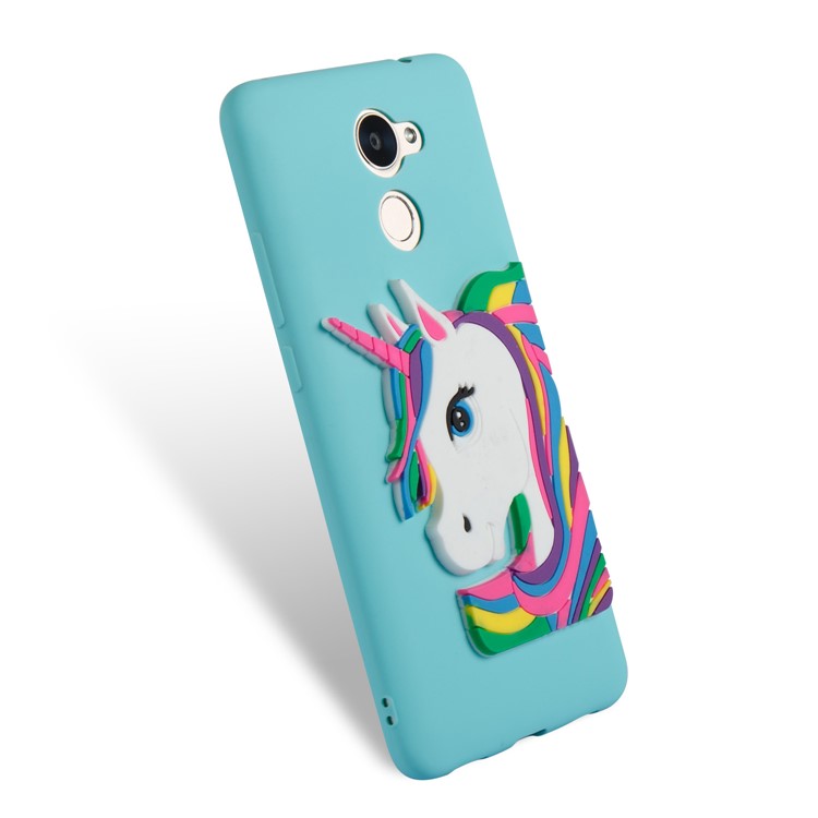 Lovely 3D Unicorn Pattern TPU Shell Cover Case for Huawei Y7 Prime / Enjoy 7 Plus - Baby Blue-6