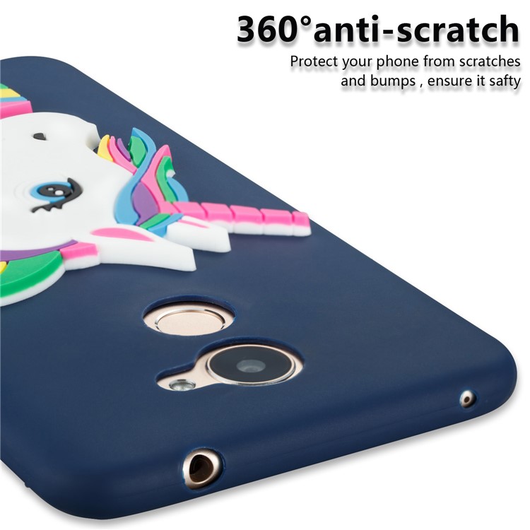 Lovely 3D Unicorn Pattern TPU Case Cover for Huawei Y7 Prime / Enjoy 7 Plus - Dark Blue-2