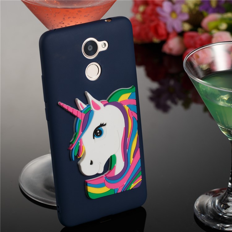 Lovely 3D Unicorn Pattern TPU Case Cover for Huawei Y7 Prime / Enjoy 7 Plus - Dark Blue-4