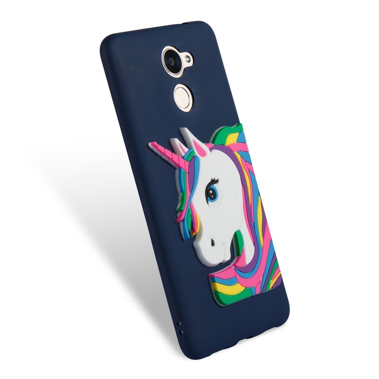 Lovely 3D Unicorn Pattern TPU Case Cover for Huawei Y7 Prime / Enjoy 7 Plus - Dark Blue-6