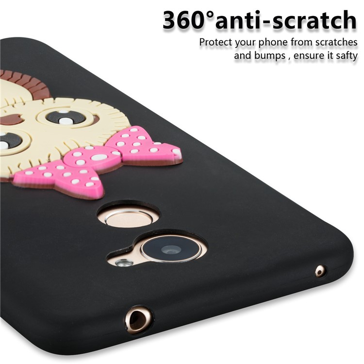 Cute 3D Female Owl Pattern TPU Soft Phone Shell for Huawei Y7 Prime / Enjoy 7 Plus - Black-2