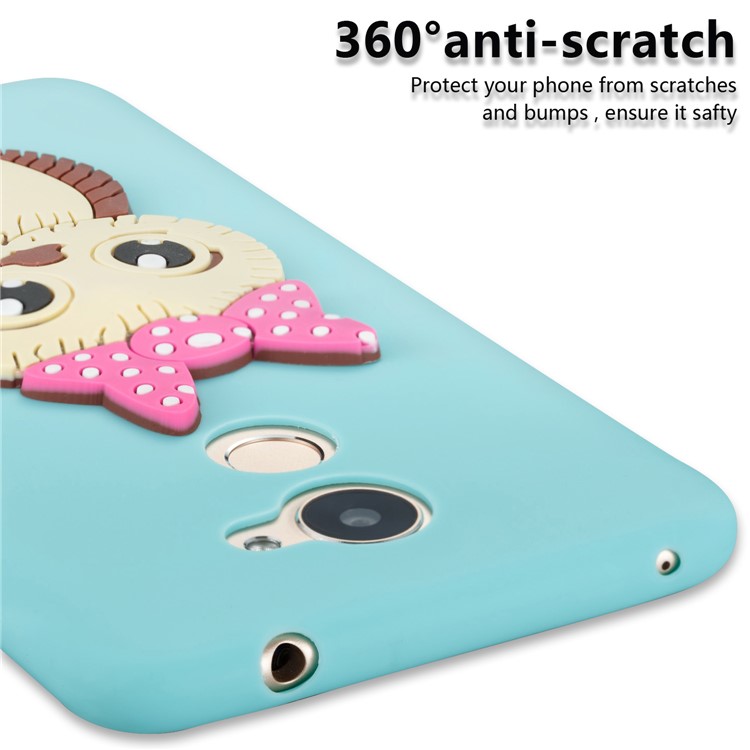 Cute 3D Female Owl Pattern TPU Soft Phone Shell Cover for Huawei Y7 Prime / Enjoy 7 Plus - Baby Blue-2
