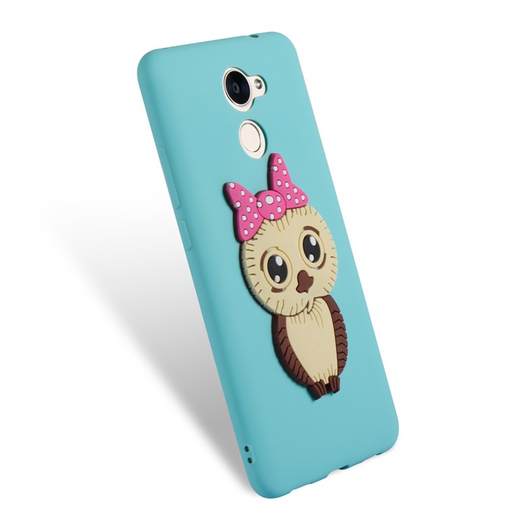 Cute 3D Female Owl Pattern TPU Soft Phone Shell Cover for Huawei Y7 Prime / Enjoy 7 Plus - Baby Blue-6