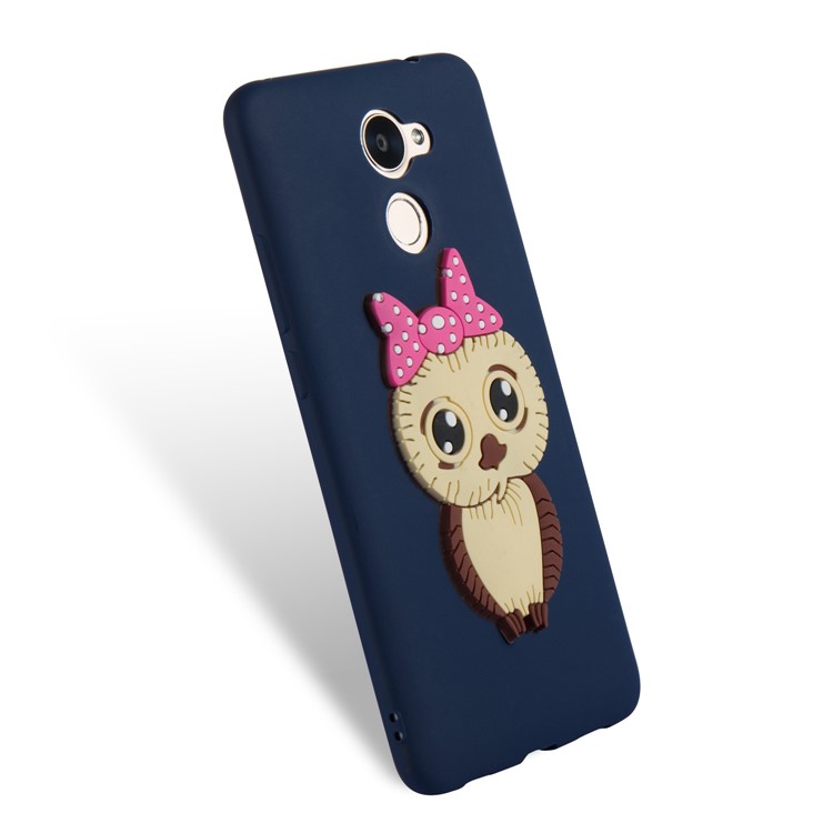 Cute 3D Female Owl Pattern TPU Soft Mobile Phone Shell for Huawei Y7 Prime / Enjoy 7 Plus - Dark Blue-6