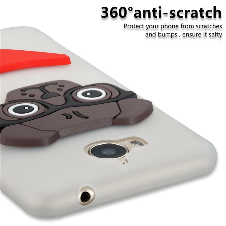 Cute 3D Puppy TPU Phone Cover for Huawei Y6 (2017) / Y5 (2017) - White-2