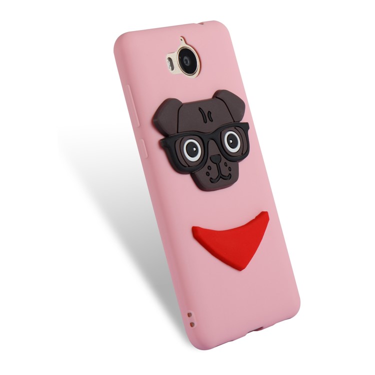 Cute 3D Puppy TPU Mobile Case for Huawei Y6 (2017) / Y5 (2017) - Pink-6