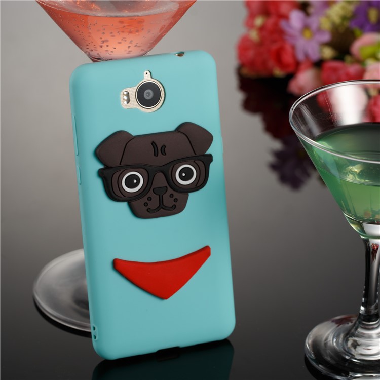 Cute 3D Puppy TPU Mobile Cover for Huawei Y6 (2017) / Y5 (2017) - Baby Blue-4